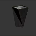Modern Geometric Dark Furniture With Angular Structure And Metallic Inner Surface 3d model