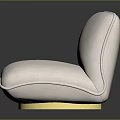 Elegant White Modern Chair With Round Gold Base And Soft Upholstery