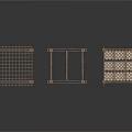 Modern Three Square Metal Outdoor Furniture Tables with Grid Tabletop and Slender Legs