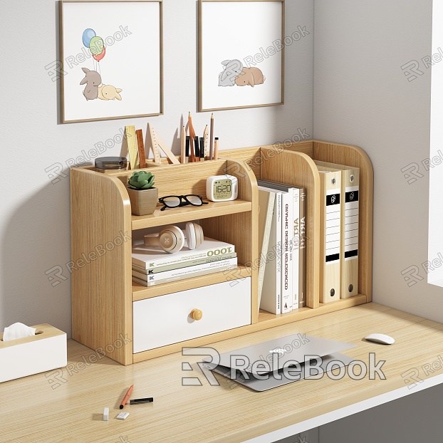 Modern Laptop Desk Bookshelf model