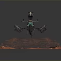 Turquoise Custom Motorcycle Design On Red Rock Surface With Black Wheels And Exhaust