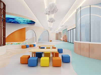 Modern Kindergarten Hall 3d model