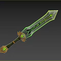 Cartoon Sword Magic Weapon Game Equipment Sword Weapon Cold Weapon Light Weapon Ghost Sword Excalibur Rune Sword Magic Sword 3d model
