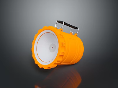 Industrial Orange Lighting Combination With Portable Handle And White Lamp Design 3d model
