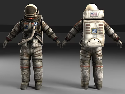 Astronaut Spacesuit 3D Model Back View With Detailed Design And Equipment 3d model
