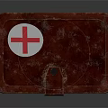Vintage Red Leather First Aid Kit With White Cross Symbol And Classic Look