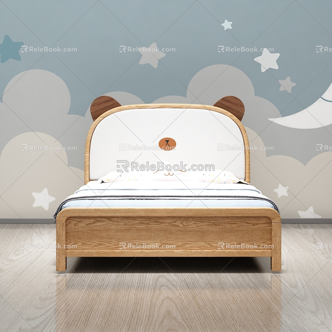 Cream style Nordic children's bed model