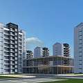 Modern High rise Residential Building Exterior With Glass Facade Balconies And Parking Area