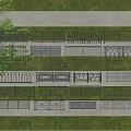 Various Fence Design Styles With Metal Patterns And Rail Structures 3d model