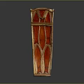 Red And Gold Decorative Ornament With Arched Panels And Intricate Golden Frame