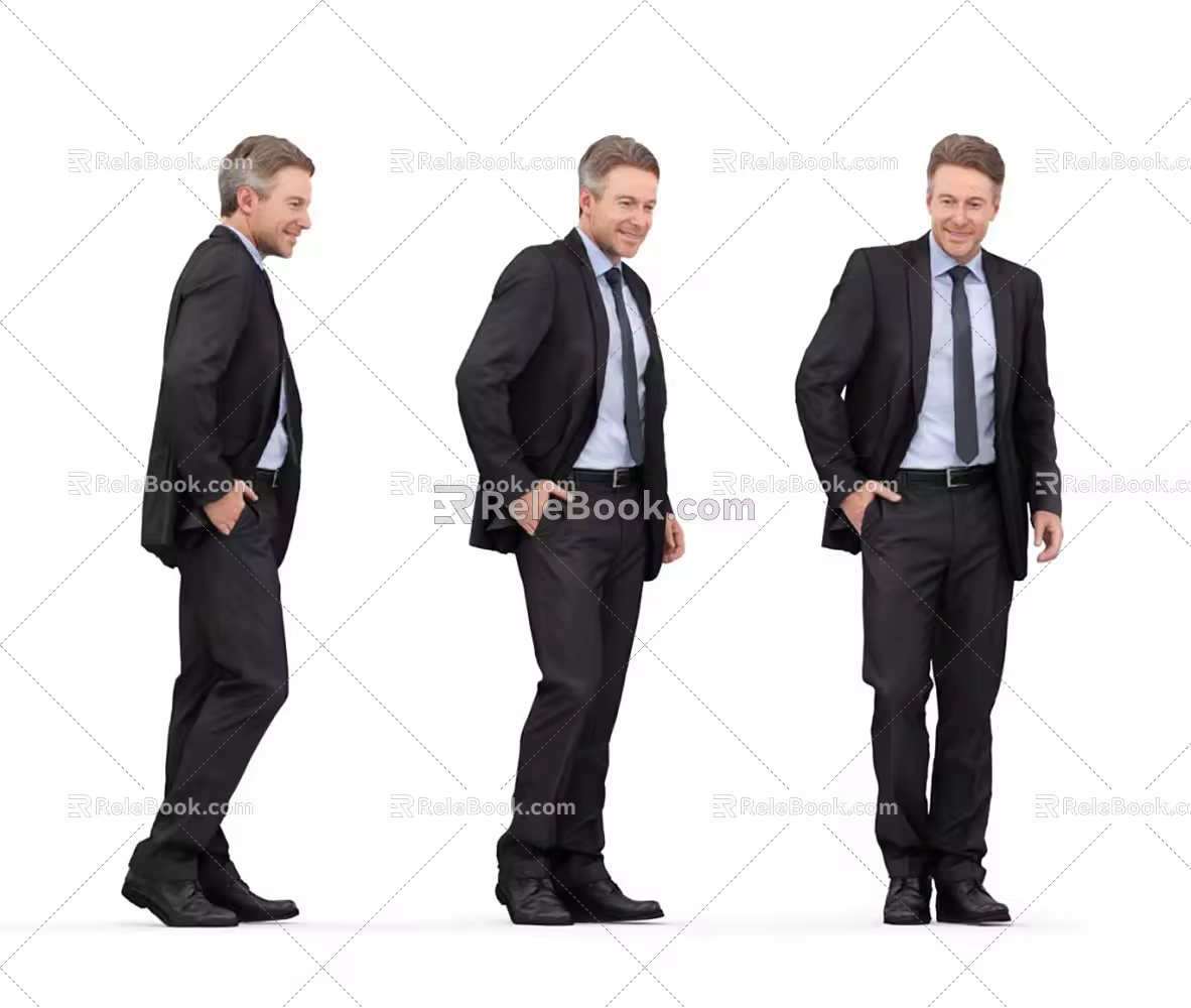 modern man character 3d model