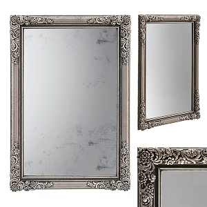 Retro Bathroom Mirror Rectangular Bathroom Mirror Dress Changing Mirror Cosmetic Mirror 3d model