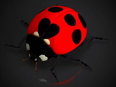 Red Reptile With Black Spots On Shiny Skin Against Dark Background 3d model