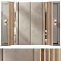 Luxurious Wall Decor With Modern Wall Sconces And Panel Details 3d model