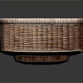 Handwoven Wicker Storage Basket With Rectangular Shape Wooden Base For Home Organization
