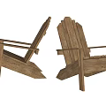 Wooden Outdoor Adirondack Chairs With Slanted Backrest And Armrests For Patio Garden Use