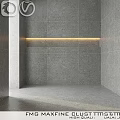 Gray Tile Wall With Horizontal LED Strip Light In Modern Minimalist Interior Space 3d model