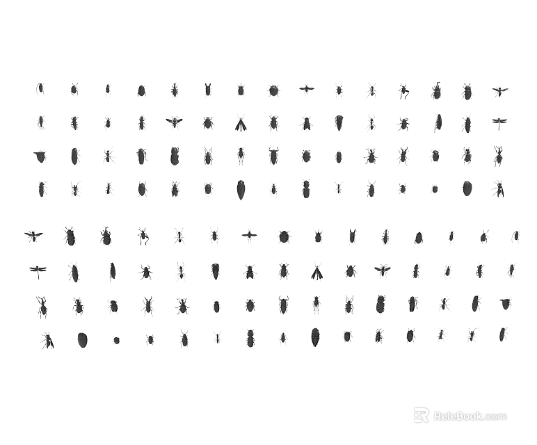 Collection of Simple Reptile Drawings Featuring Lizards Snakes Turtles and Other Species 3d model 