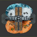 Sci Fi Circular Ring Structure With Platform And Cactus On Sandy Ground