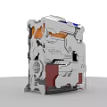 Custom Stylish PC Case With Metallic Design Orange Accents And Cooling Vents 3d model