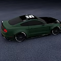 Green Sporty Muscle Car With Black Roof And Alloy Wheels Exterior Design