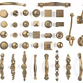 Jane European door handle cabinet door handle drawer handle metal hook combination handle combination metal handle combination brass handle 3d model
