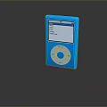 Blue iPod Digital Media Player with Computer Sync Features and Music Playlist Screen 3d model