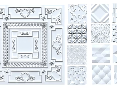 Intricate Carved Decorative Patterns With Various Ornate Floral And Geometric Designs 3d model
