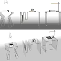 Modern Transparent Bedside Tables with Minimalist Design Sleek Shelves and Geometric Shapes