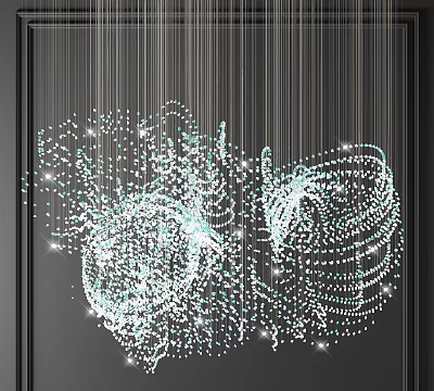 Modern Crystal Chandelier With Hanging Crystals And Sparkling Light For Home Interior 3d model