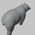 Realistic Brown Bear 3D Model Standing On Gray Background With Shadow