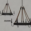 Poliform Black Chandeliers With Modern Chain Design And Candle Style Lights