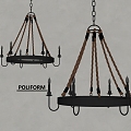 poliform Vintage Chandelier Metal Chandelier 3d model