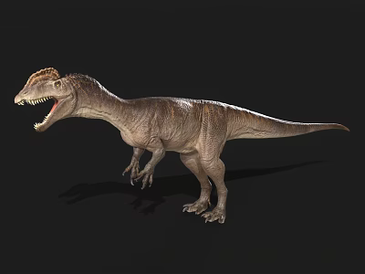 Realistic Carnivorous Dinosaur 3D Model With Open Mouth And Textured Skin 3d model