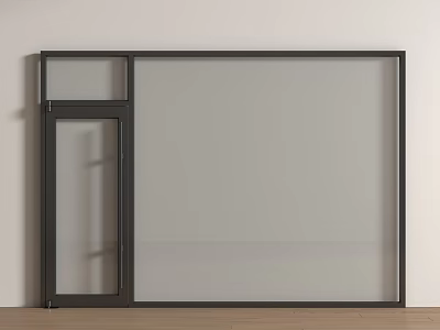 Double Doors With Dark Frame And Glass Panels In Modern Interior Design Setup 3d model