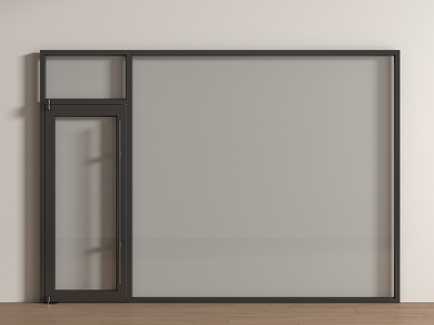 Modern glass door combination double door glass single door office glass door 3d model