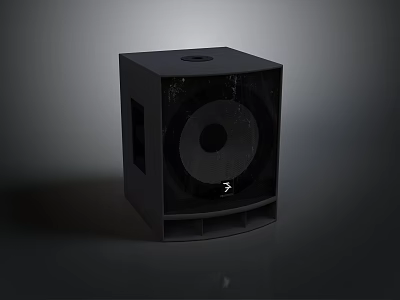 Black Modern Subwoofer Speaker With High Performance Audio Equipment Design 3d model