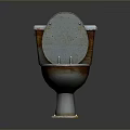 Old Rusty Toilet Bowl as Essential Household Bathroom Fixture with Stained Surface