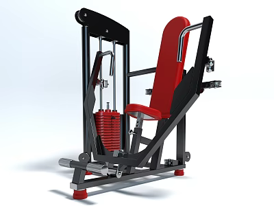 Red And Black Fitness Equipment For Strength Training With Seat Frame Design 3d model