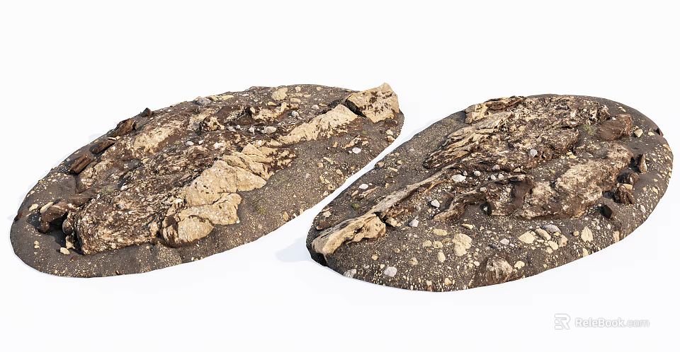 Stone Wood with Natural Rough Surface and Decorative Textural Design 3d model