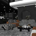 Modern Duplex Living Room Interior With High Ceiling Staircase And Open Space Design 3d model