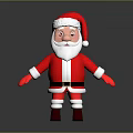 3D Santa Claus Character With Red Costume White Beard And Santa Hat On Gray Background