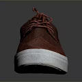 Red Casual Lace Up Shoes With White Sole And Woven Leather Upper Design