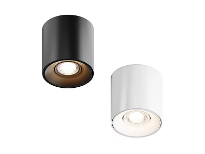Modern Black And White Downlights Spotlights With Sleek Design And LED Lighting 3d model