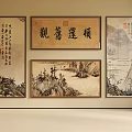 Traditional Chinese Calligraphy And Landscape Paintings Framed Decor Hanging On Wall
