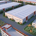 Modern Factory Building Bird's-eye View Industrial Park Factory Building Factory Logistics Park Warehouse Office Building 3d model