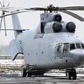 Heavy Lift Helicopter With Dual Rotors Parked On Snowy Runway