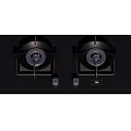 Black Two Burner Gas Stove Kitchen Appliance With Knob Controls