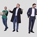 Group of People in Different Outfits and Poses Holding Documents and Devices