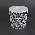 Modern White Round Coffee Table With Geometric Lattice Frame And Smooth Top 3d model